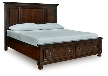 Porter Rustic Brown King Panel Storage Bed - B697B44