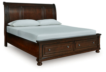Porter Rustic Brown King Sleigh Storage Bed - B697B45