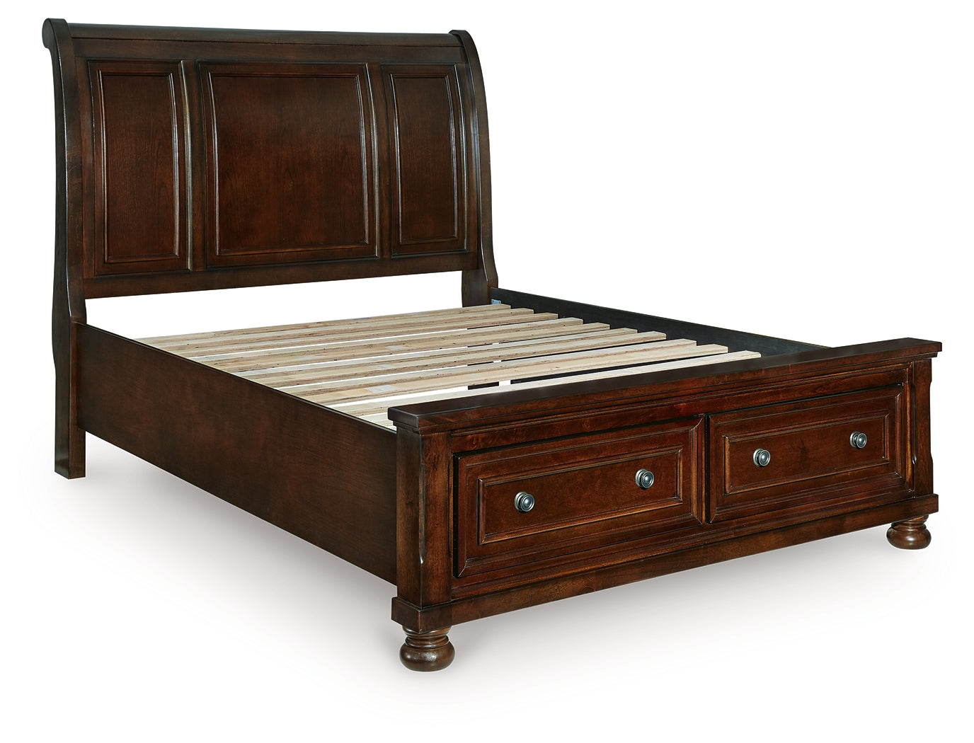 Porter Rustic Brown Queen Sleigh Storage Bed - B697B43