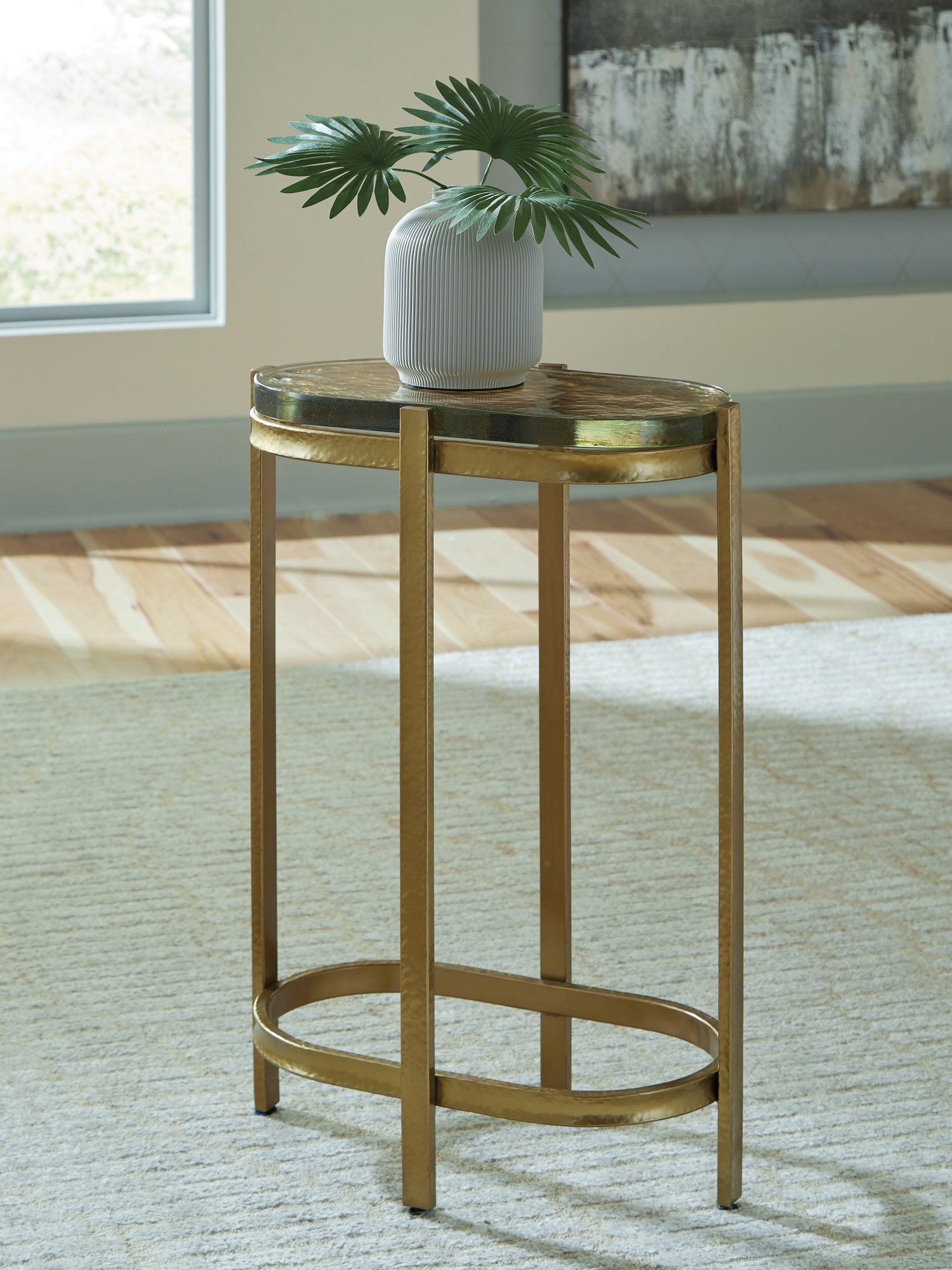Porterville Gold Finish Accent Table - A4000716
