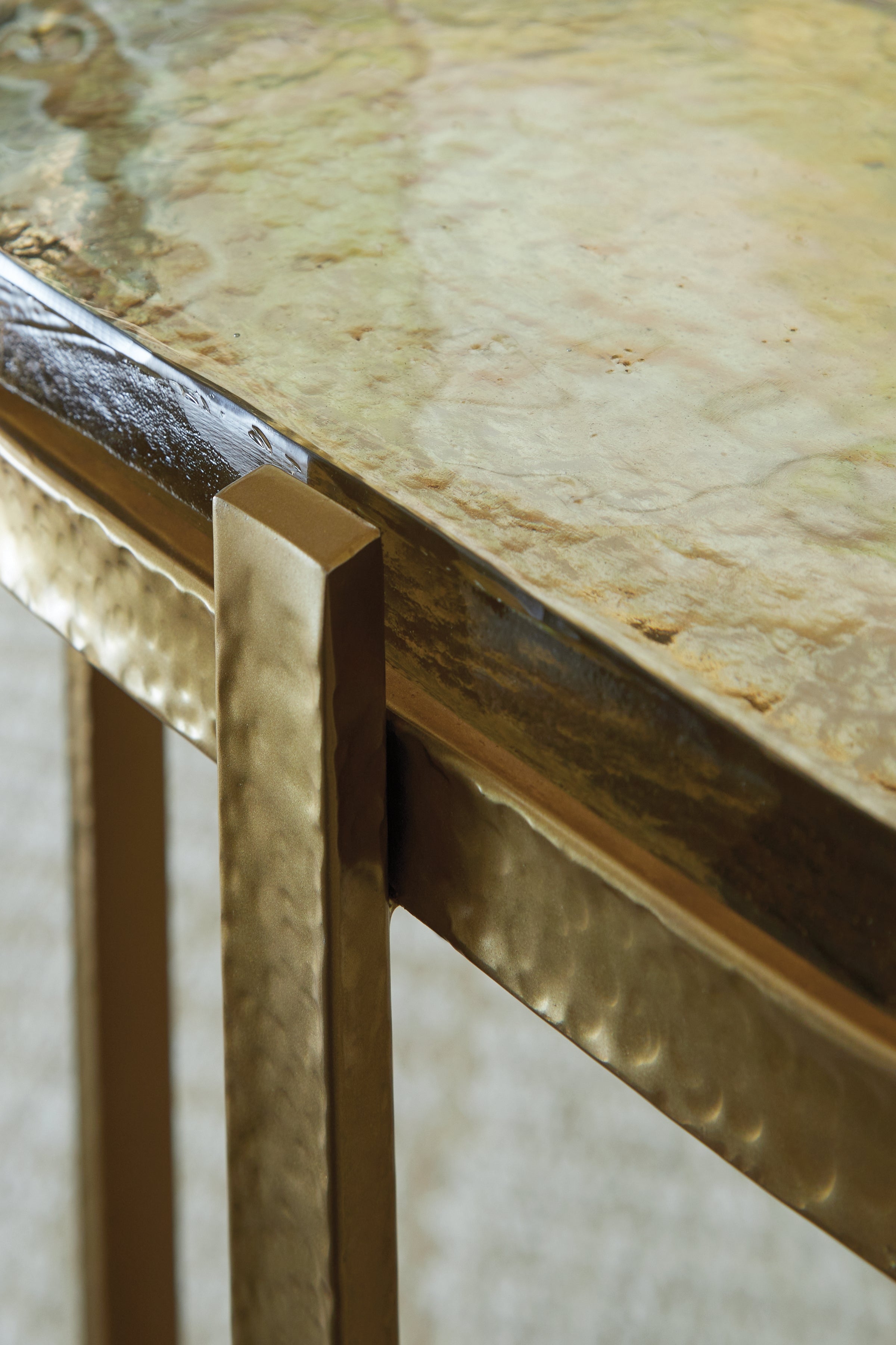Porterville Gold Finish Accent Table - A4000716