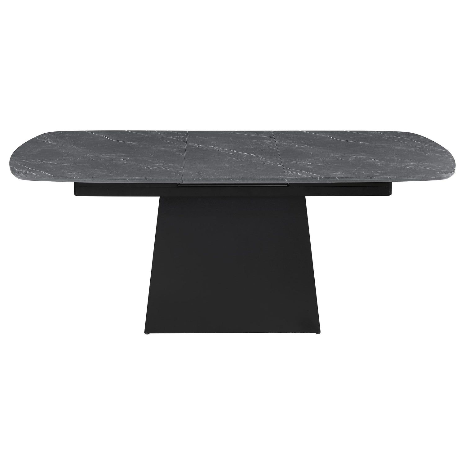 Potero 73-inch Faux Marble Extension Leaf Dining Table Black - 123131