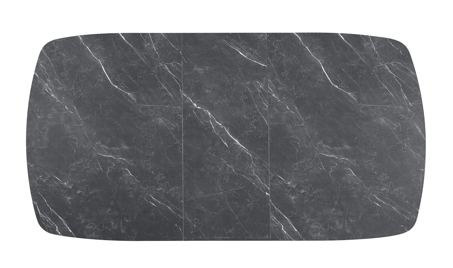Potero 73-inch Faux Marble Extension Leaf Dining Table Black - 123131
