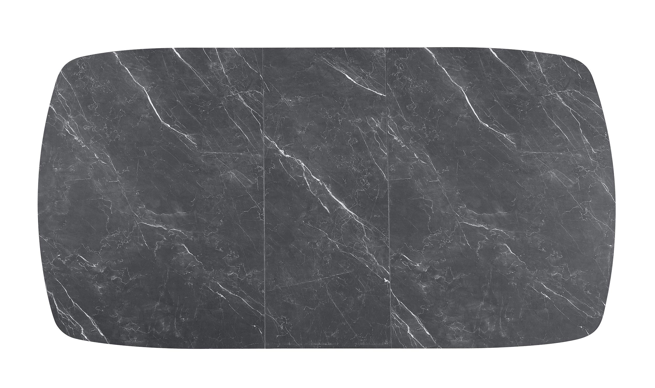 Potero 73-inch Faux Marble Extension Leaf Dining Table Black - 123131