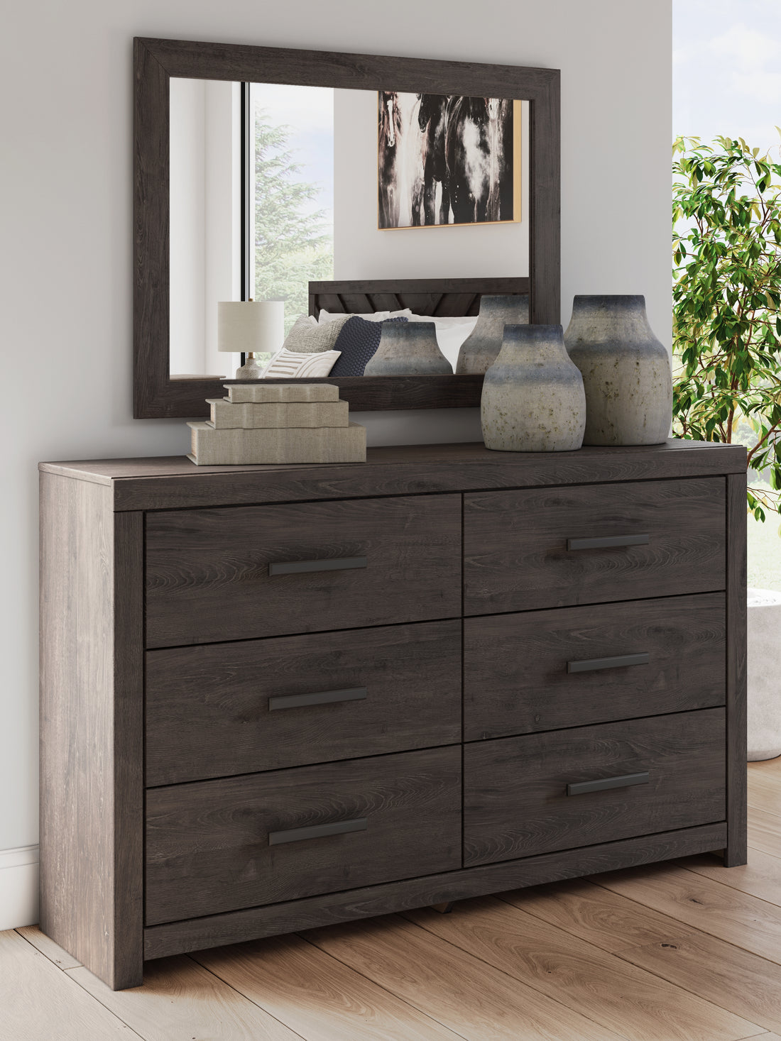 Prendonea Charcoal Dresser and Mirror - B3789B1