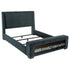 Preston Upholstered California King Audio Fireplace Bed Blue - 305821KW