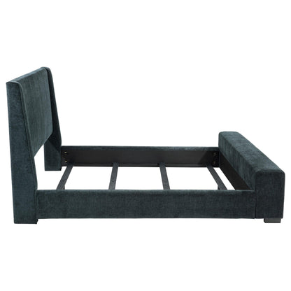 Preston Upholstered California King Audio Fireplace Bed Blue - 305821KW