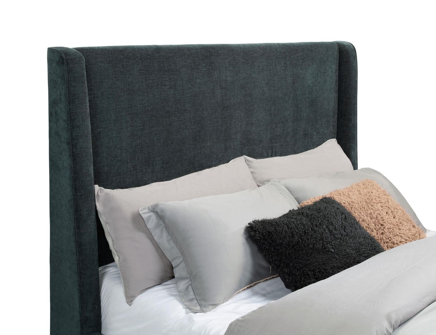 Preston Upholstered California King Audio Fireplace Bed Blue - 305821KW