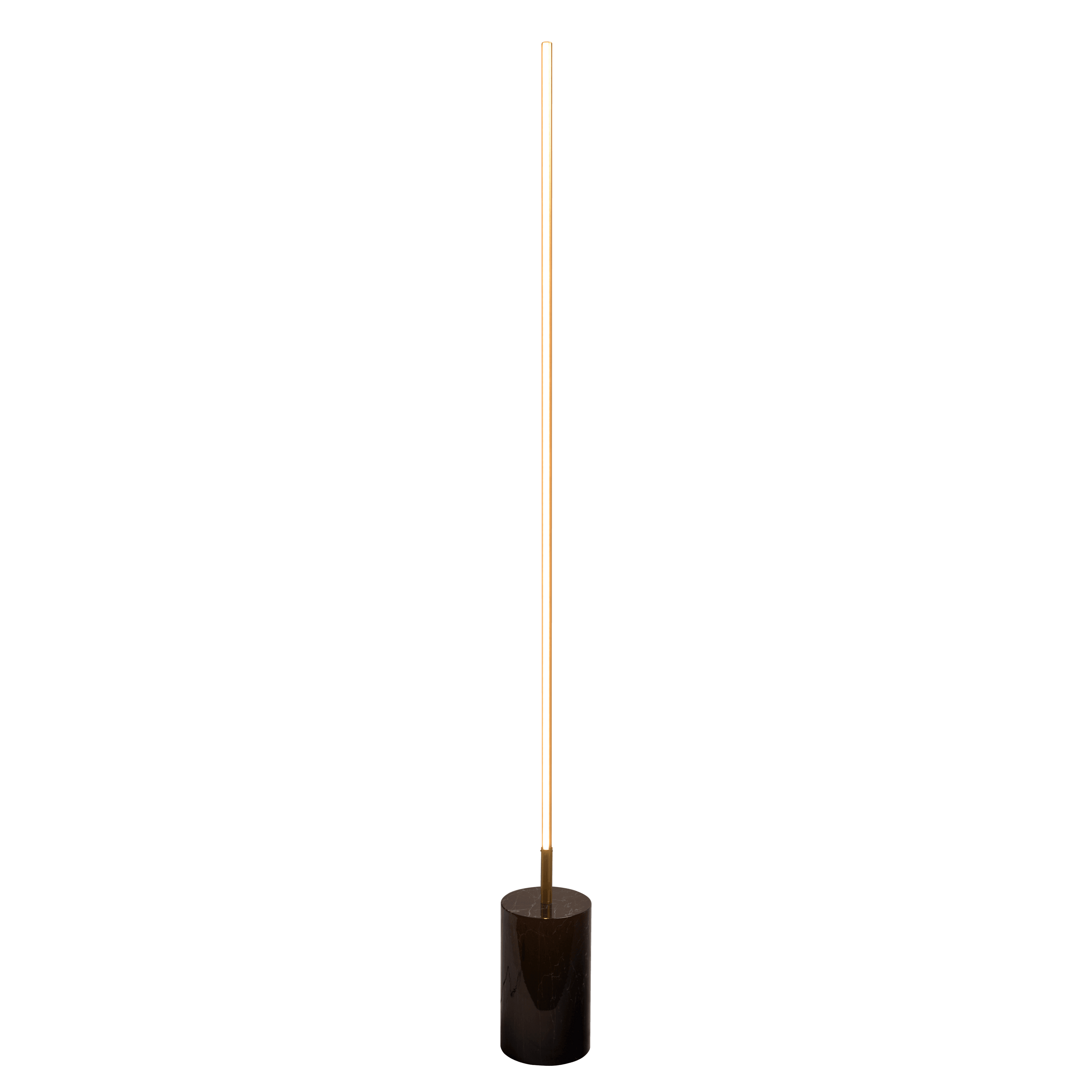 Prism Brassed Gold LED Floor Lamp with On/Off Switch Faux Marble Base - FLL03701401