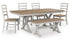 Purlaney Dining Table and 4 Chairs and Bench in Antique White/Natural from Ashley - Luna Furniture
