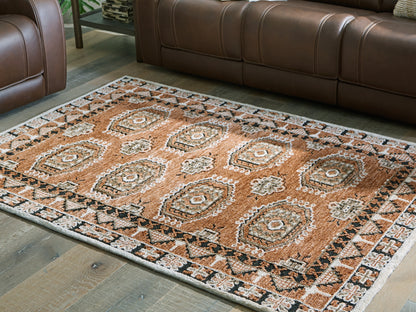 Qaabiz Sienna/Ivory/Black Medium Rug - R407522