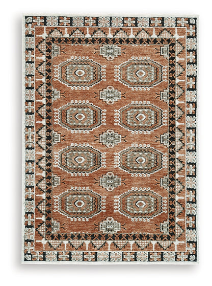 Qaabiz Sienna/Ivory/Black Medium Rug - R407522