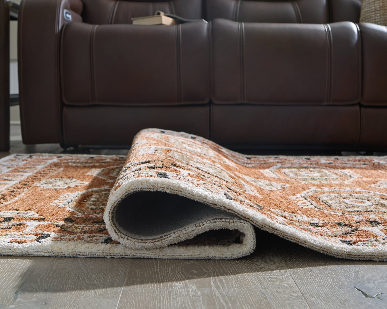 Qaabiz Sienna/Ivory/Black Medium Rug - R407522