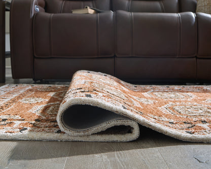 Qaabiz Sienna/Ivory/Black Medium Rug - R407522
