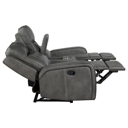 Raelynn Gray 3-Piece Upholstered Motion Reclining Sofa Set from Coaster - Luna Furniture