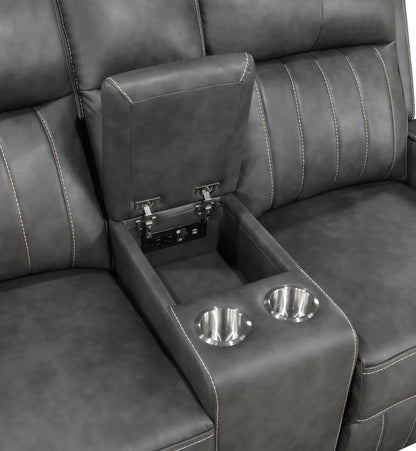 Raelynn Gray 3-Piece Upholstered Motion Reclining Sofa Set from Coaster - Luna Furniture
