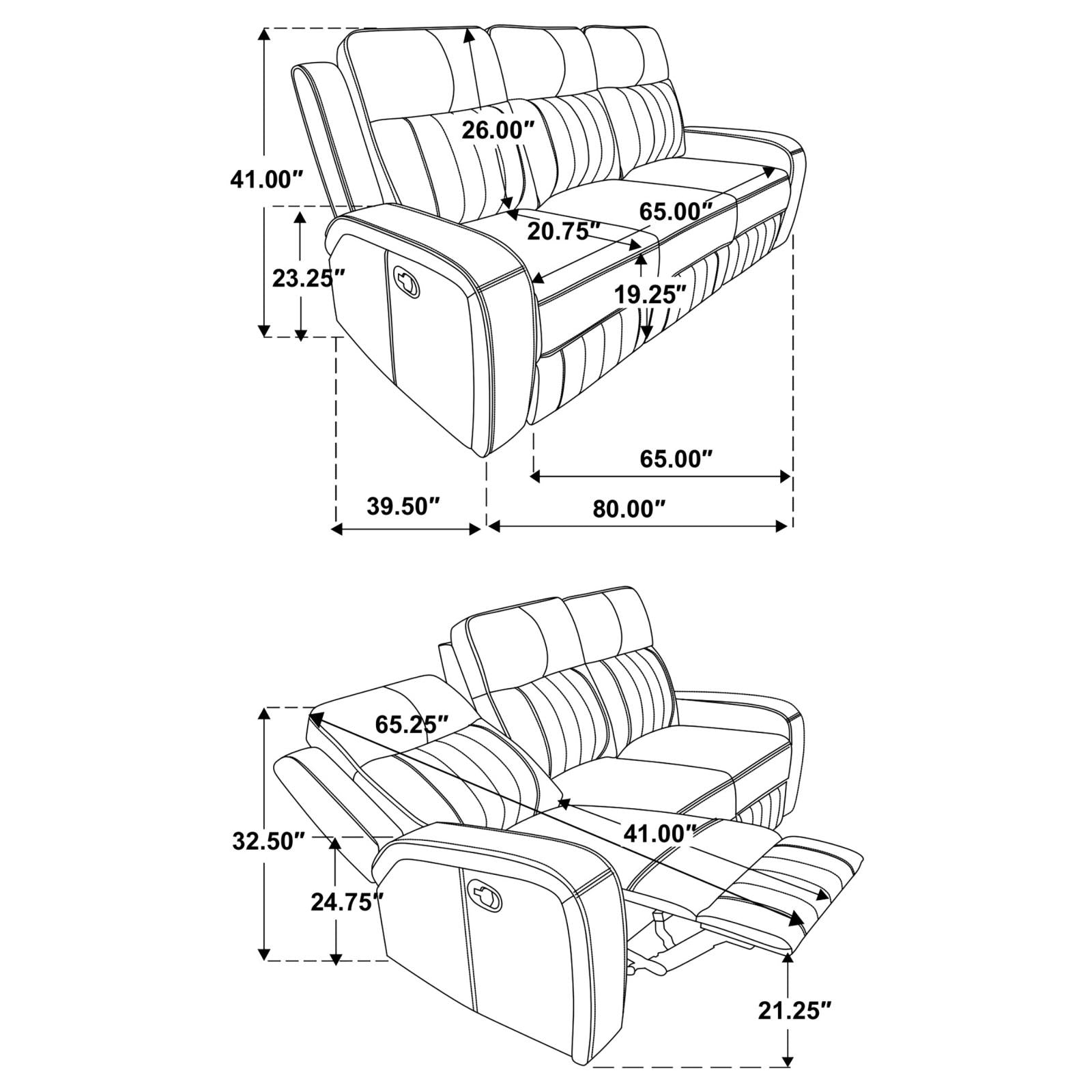 Raelynn Gray 3-Piece Upholstered Motion Reclining Sofa Set from Coaster - Luna Furniture
