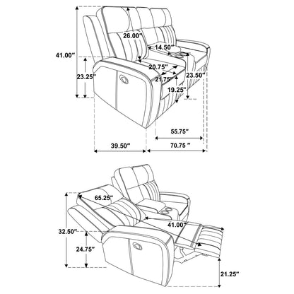 Raelynn Gray 3-Piece Upholstered Motion Reclining Sofa Set from Coaster - Luna Furniture