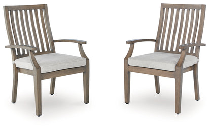 Rainier Ranch Brown/Beige Outdoor Arm Chair with Cushion (Set of 2) - P701-601A