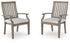 Rainier Ranch Brown/Beige Outdoor Arm Chair with Cushion (Set of 2) - P701-601A