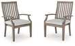 Rainier Ranch Brown/Beige Outdoor Arm Chair with Cushion (Set of 2) - P701-601A