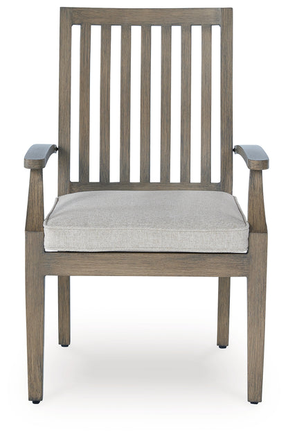 Rainier Ranch Brown/Beige Outdoor Arm Chair with Cushion (Set of 2) - P701-601A