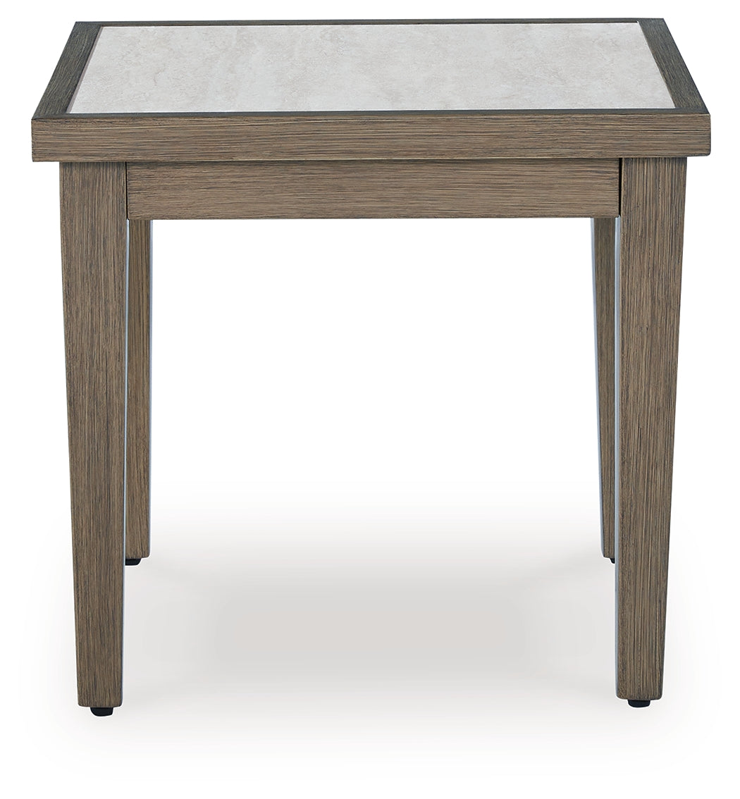 Rainier Ranch Brown/Beige Outdoor End Table - P701-702