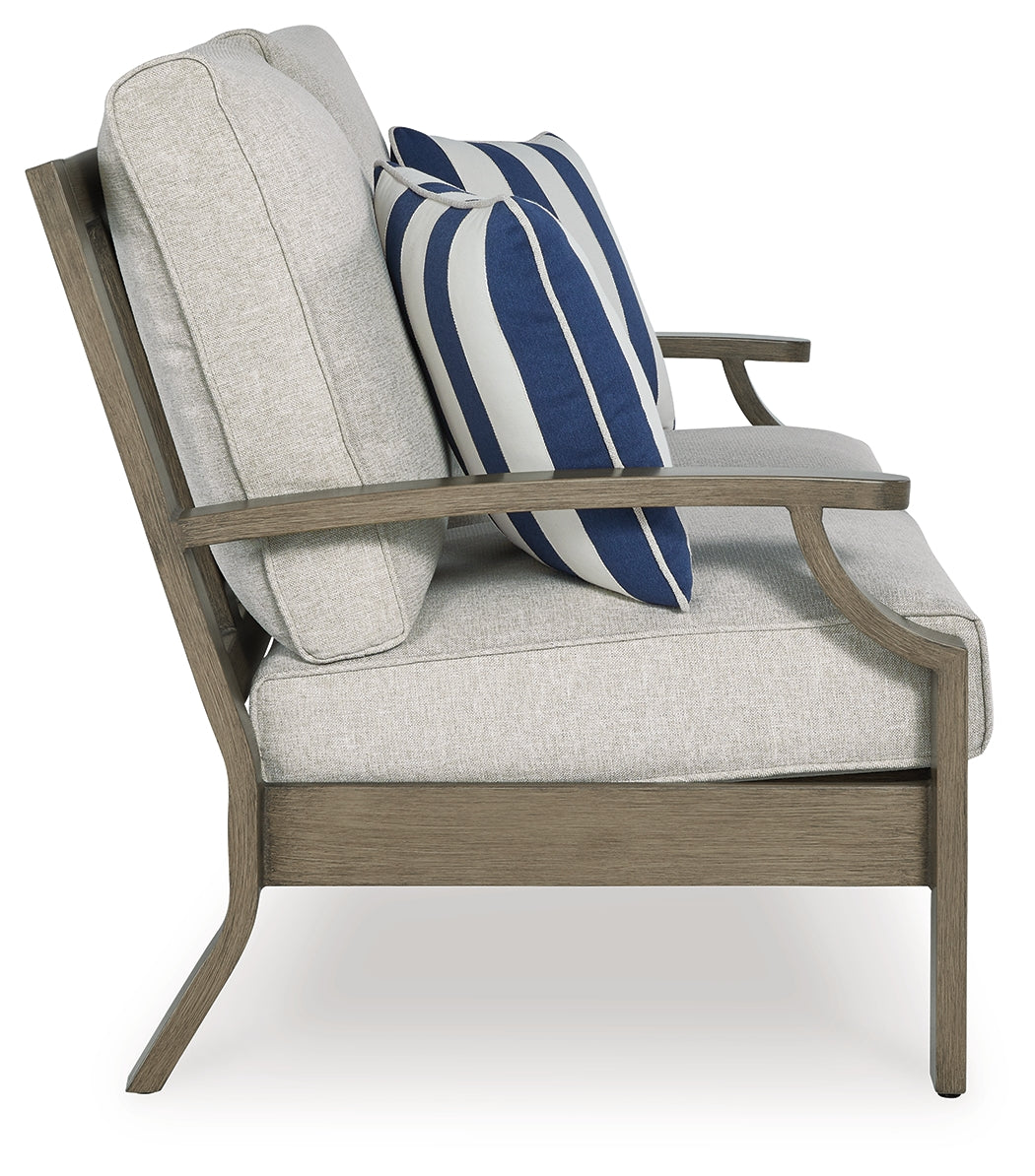 Rainier Ranch Brown/Beige Outdoor Loveseat with Cushion - P701-835
