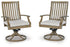 Rainier Ranch Brown/Beige Outdoor Swivel Chair with Cushion (Set of 2) - P701-602A
