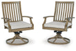 Rainier Ranch Brown/Beige Outdoor Swivel Chair with Cushion (Set of 2) - P701-602A