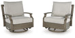 Rainier Ranch Brown/Beige Outdoor Swivel Glider Chair with Cushion - P701-821