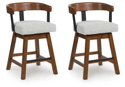 Ralene Medium Brown Counter Height Barstool (Set of 2), Set of 2 - D594-224
