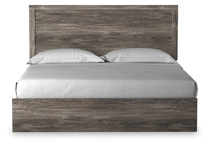 Ralinksi King Panel Bed with Mirrored Dresser and 2 Nightstands in Gray from Ashley - Luna Furniture