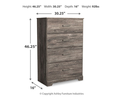 Ralinksi King Panel Bed with Mirrored Dresser, Chest and Nightstand in Gray from Ashley - Luna Furniture