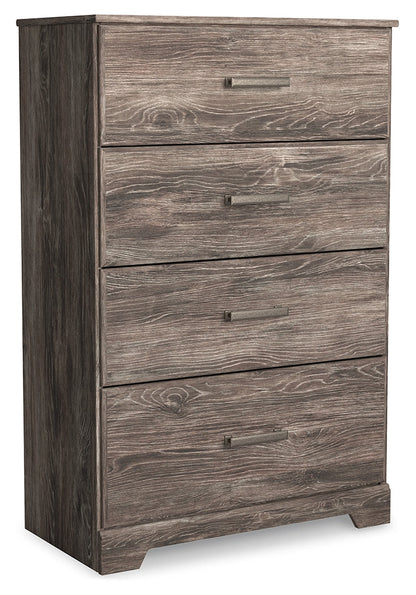 Ralinksi King Panel Bed with Mirrored Dresser, Chest and Nightstand in Gray from Ashley - Luna Furniture