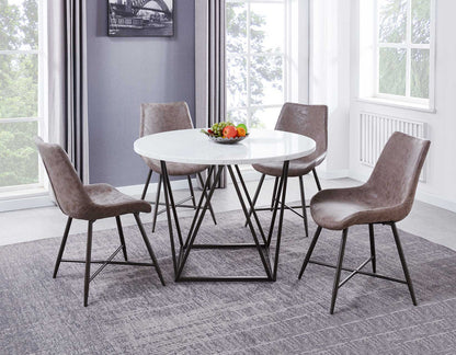 Ramona 5 Piece Marble Top Set(Table &amp; 4 Side Chairs)