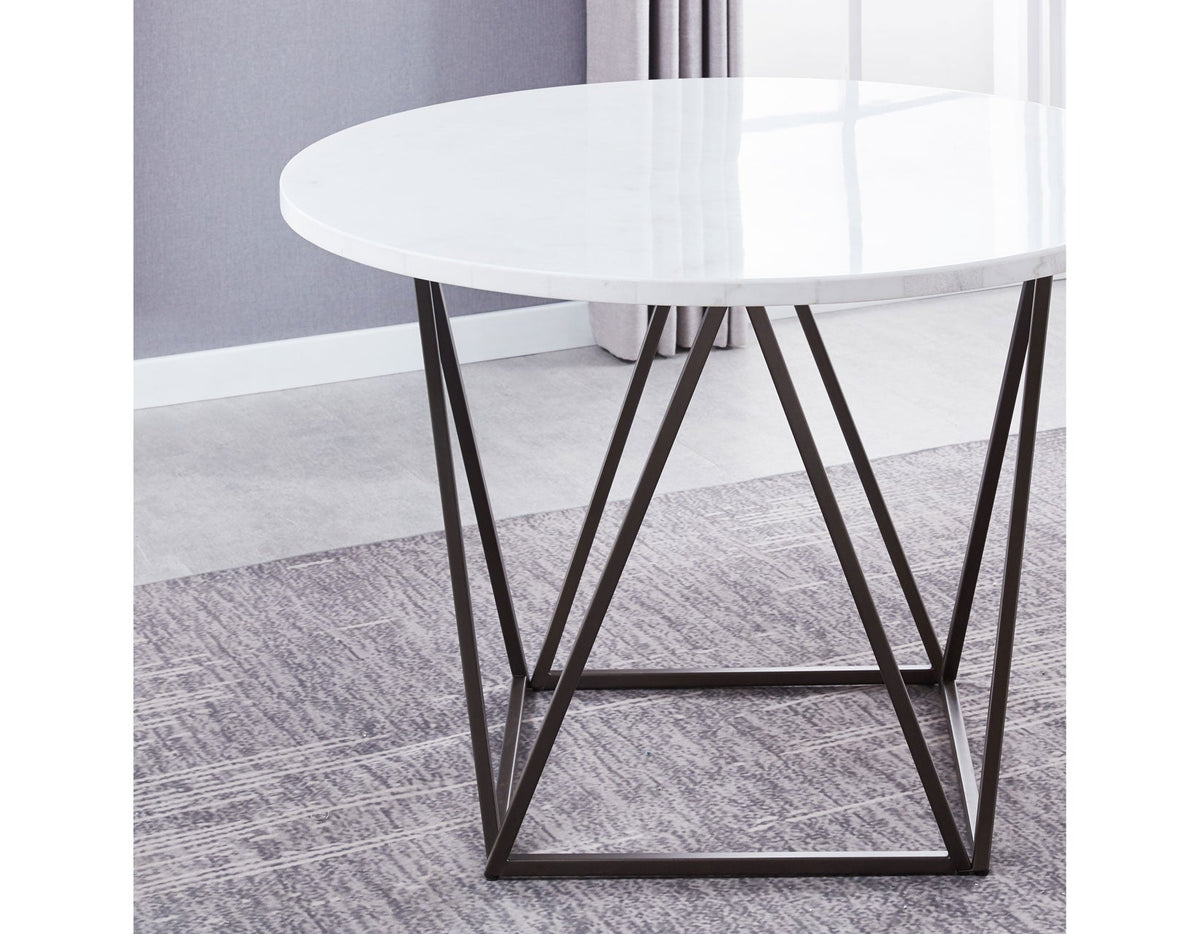 Ramona 5 Piece Marble Top Set(Table &amp; 4 Side Chairs)
