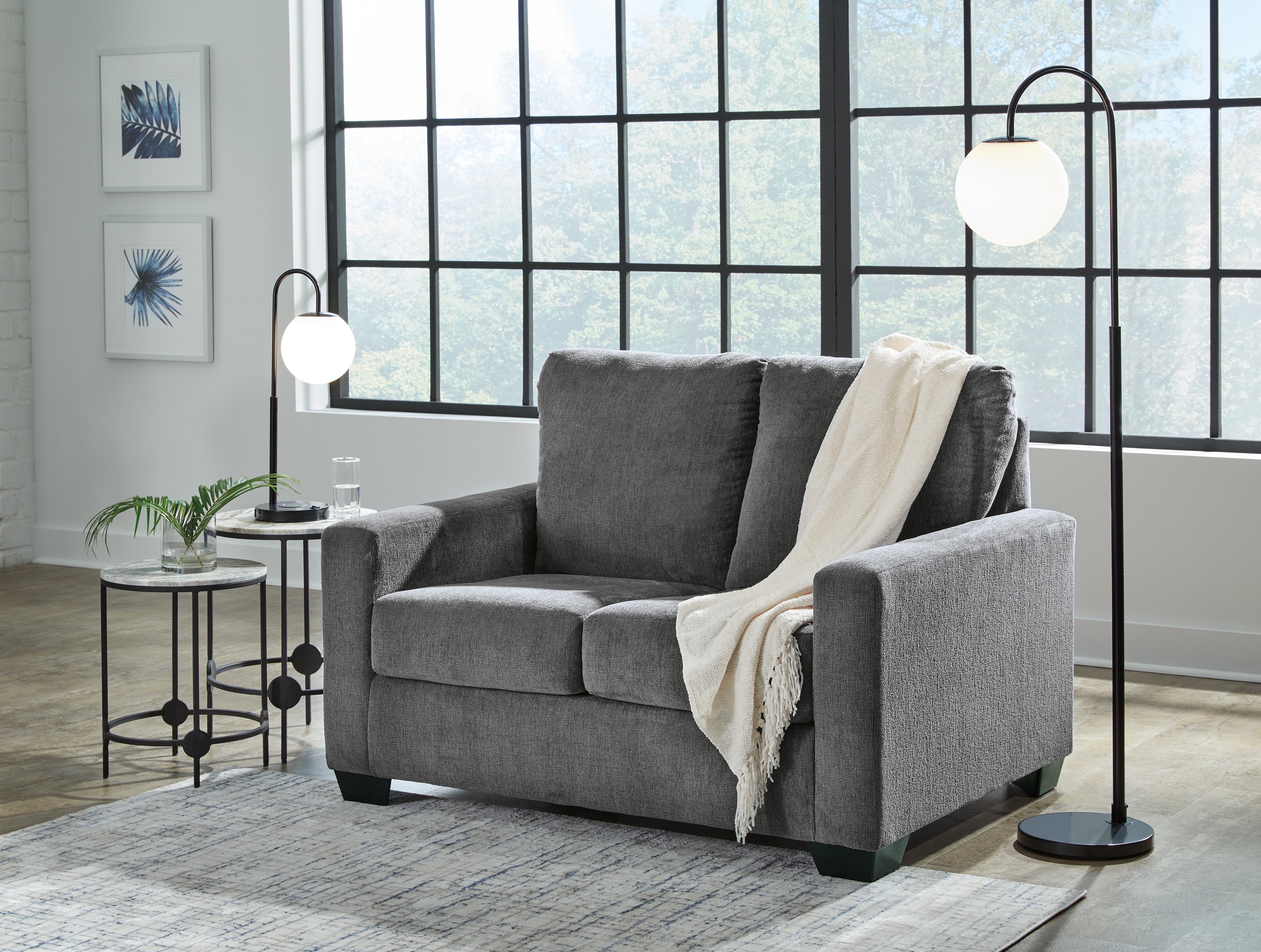 Rannis Pewter Twin Sofa Sleeper and Recliner - 53602U2