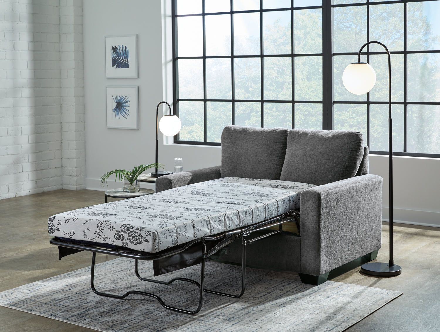 Rannis Pewter Twin Sofa Sleeper and Recliner - 53602U2