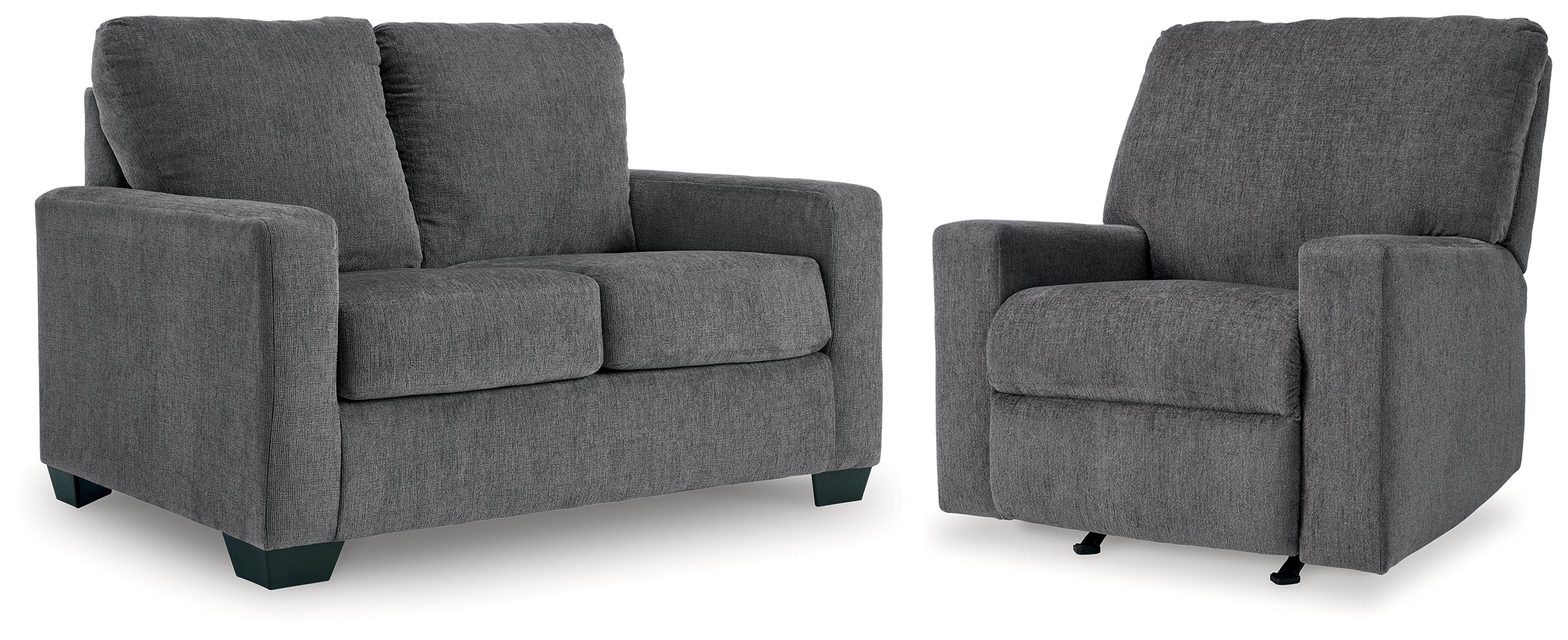 Rannis Pewter Twin Sofa Sleeper and Recliner - 53602U2