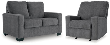Rannis Pewter Twin Sofa Sleeper and Recliner - 53602U2