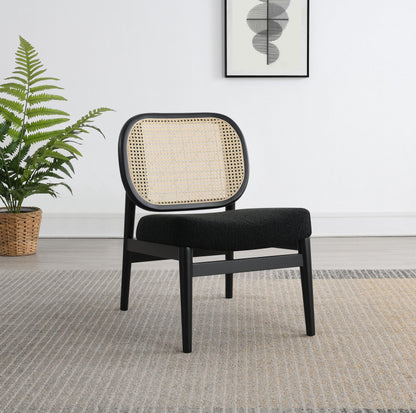 Rayo Rattan Cane Back Accent Chair with Padded Seat Black - 900620