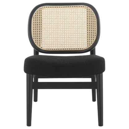 Rayo Rattan Cane Back Accent Chair with Padded Seat Black - 900620
