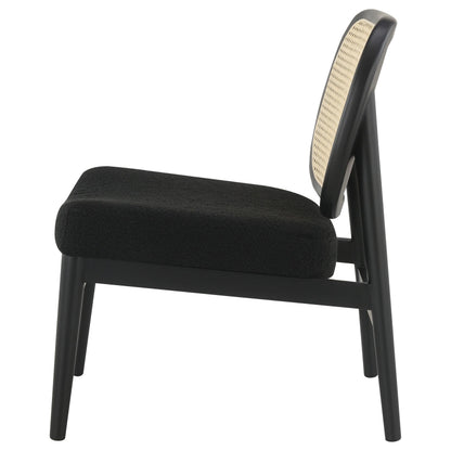 Rayo Rattan Cane Back Accent Chair with Padded Seat Black - 900620