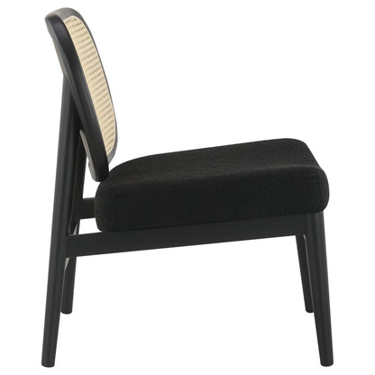 Rayo Rattan Cane Back Accent Chair with Padded Seat Black - 900620