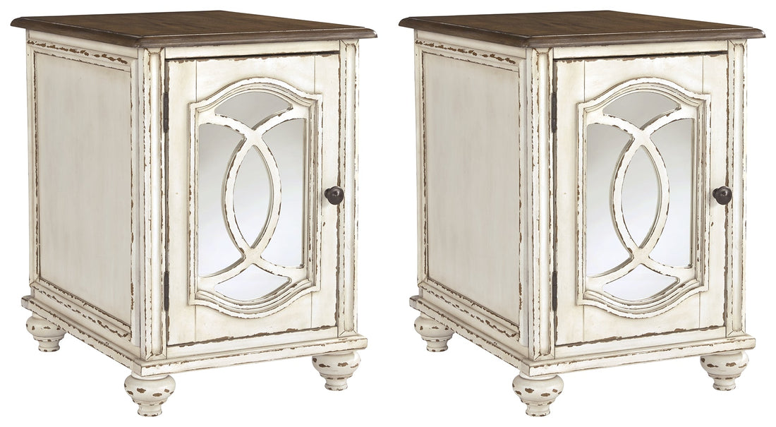 Realyn 2 End Tables in White/Brown - PKG008473