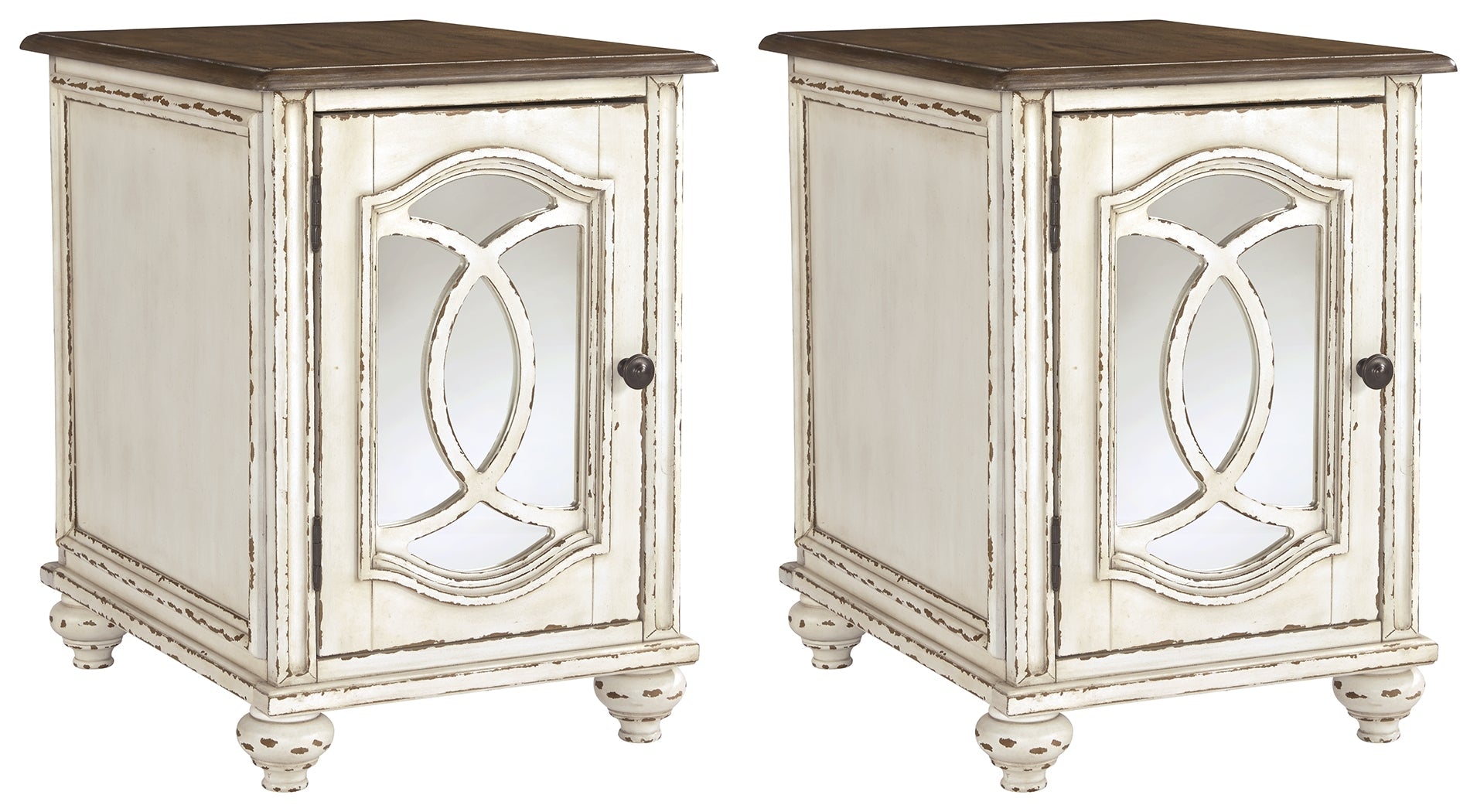 Realyn 2 End Tables in White/Brown - PKG008473