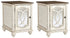 Realyn 2 End Tables in White/Brown - PKG008473