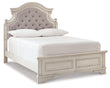 Realyn Chipped White Full Panel Bed, Dresser and Nightstand - B743B26