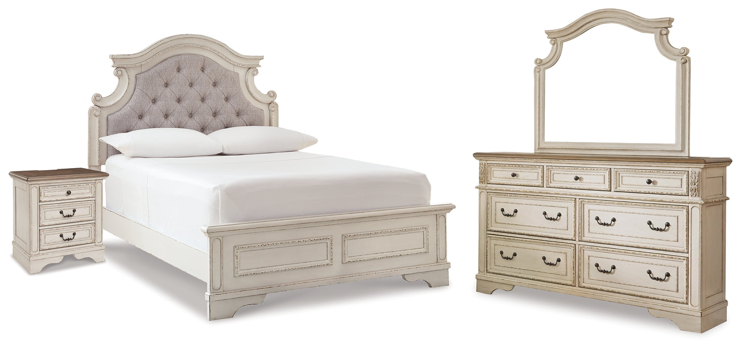 Realyn Full Panel Bed, Dresser, Mirror and Nightstand - B743B85